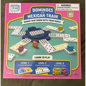 Family First Games Dominoes and Mexican Train Set NEW